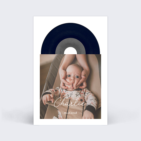 Faire-part Naissance Vinyl