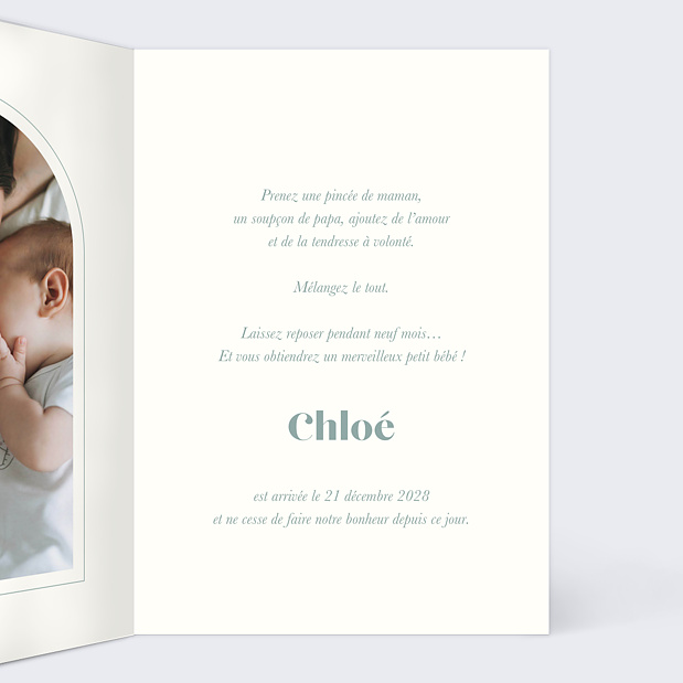 Faire-part Naissance Certificat Illustrations Intérieur Droit