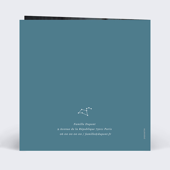 Faire part naissance Cosmos Verso