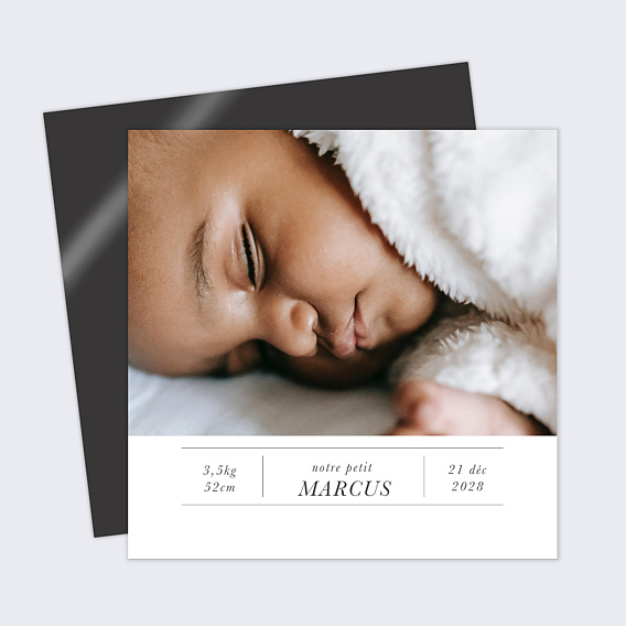 Faire part naissance Certificat Tableau