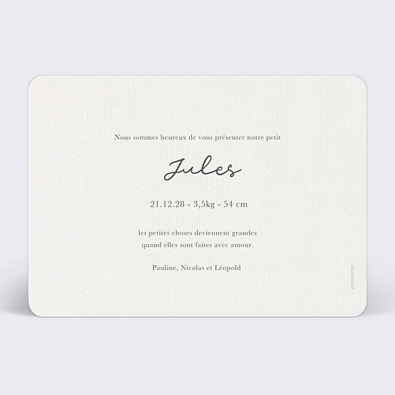 Faire-part Naissance Petit Lapin Gris