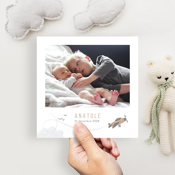 Faire part naissance Petit Aviateur Après 4