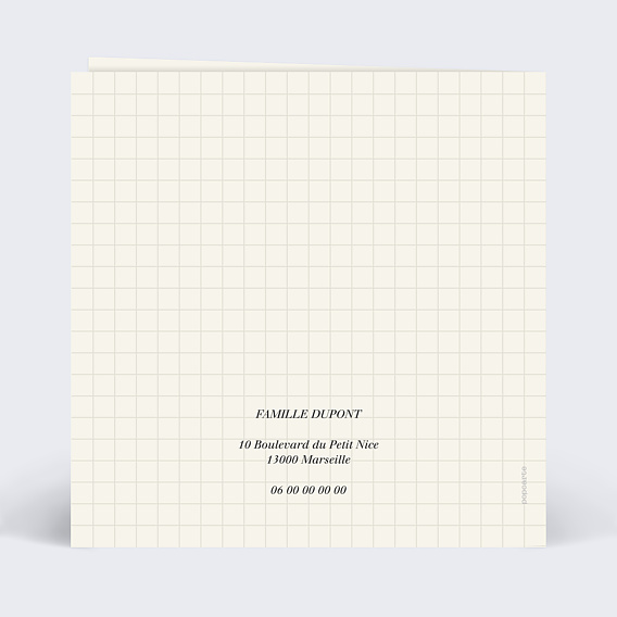 Faire part naissance Croissant à croquer Verso