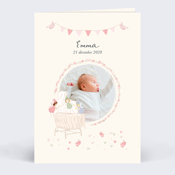 Faire-part Naissance Berceau de Princesse
