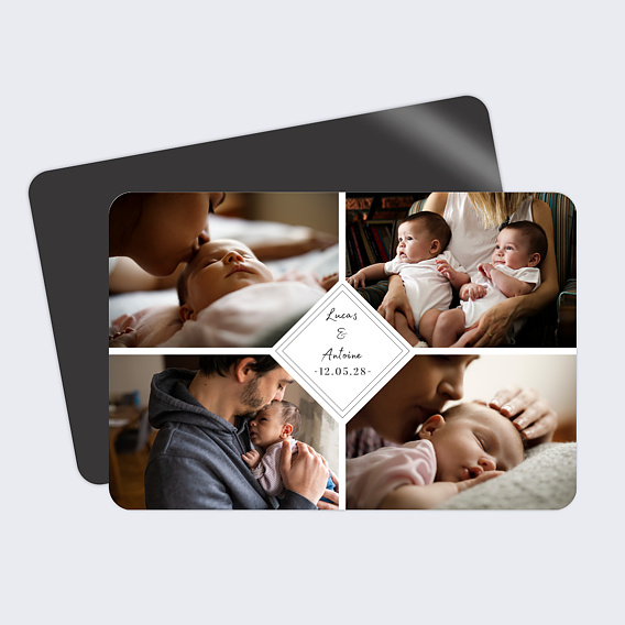 Faire part naissance Charme Classique Jumeaux