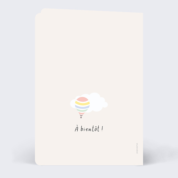 Faire part naissance Jolie Montgolfière Verso