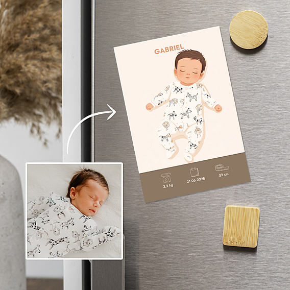 Faire-part Naissance Bébé en illustration vectorielle