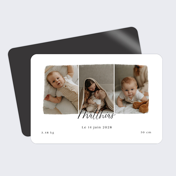 Faire part naissance Triptyque Moderne