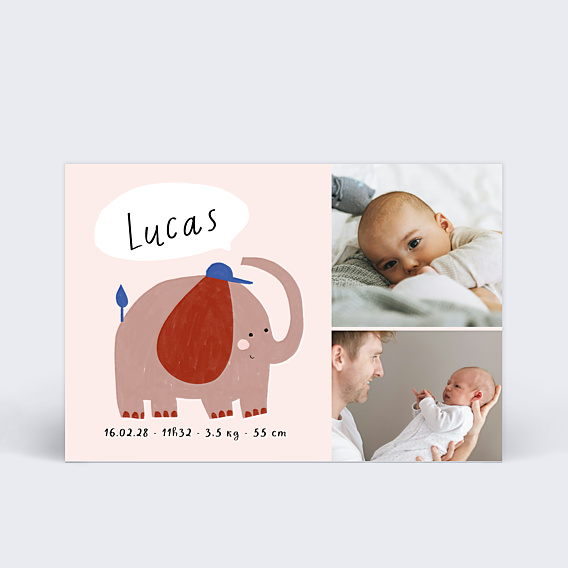 Faire-part Naissance Petit Éléphant