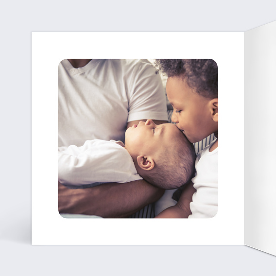 Faire part naissance Tampon Délicatesse Intérieur Gauche