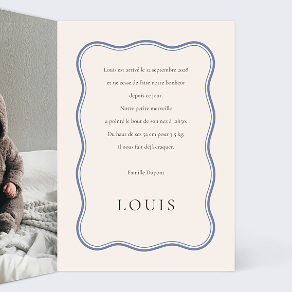 Faire part naissance Ourson ballon Intérieur Droit