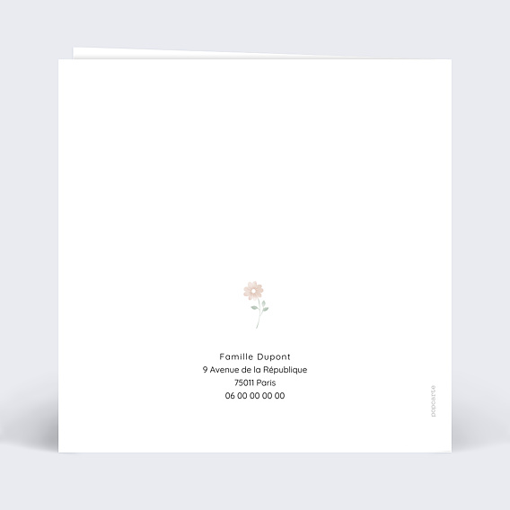 Faire part naissance Motif Liberty Verso