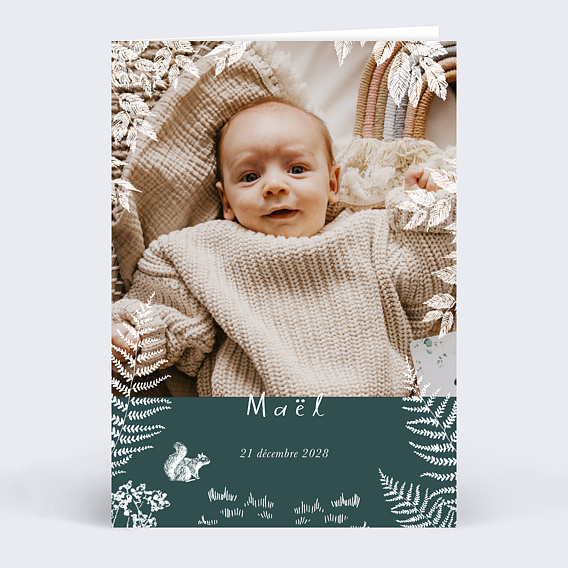 Faire-part Naissance Crayon Blanc Photo
