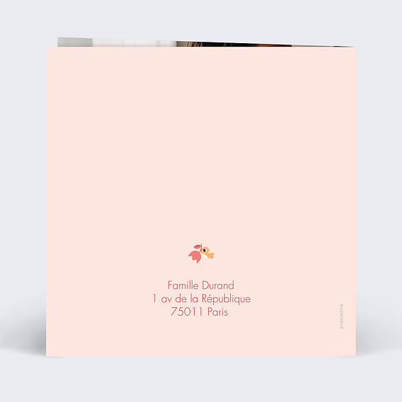 Faire part naissance Lilliputiens x Popcarte - Léna la licorne Verso