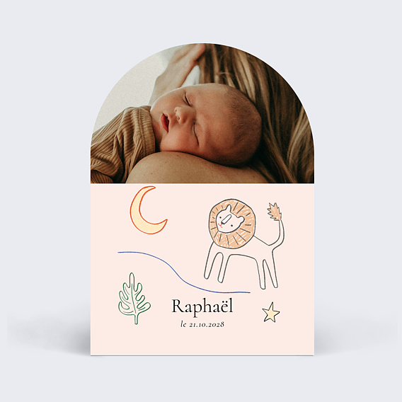 Faire part naissance Dessin de Lion