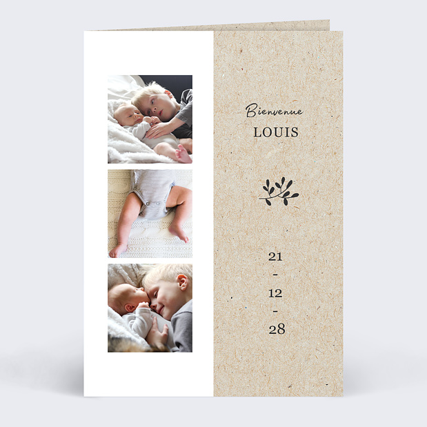 Faire-part Naissance Photomaton Nature