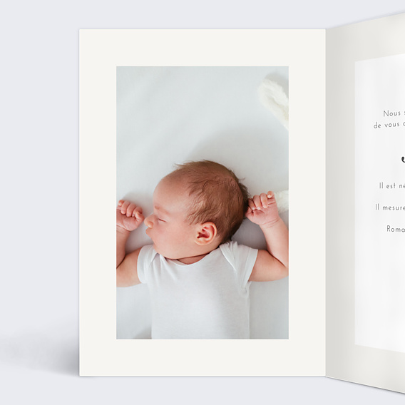 Faire part naissance Animaux pattern Intérieur Gauche