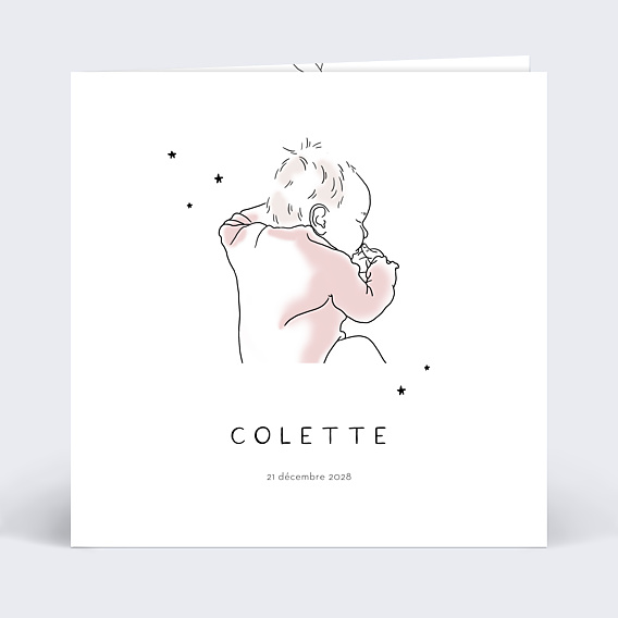 Faire-part Naissance Illustration Fille