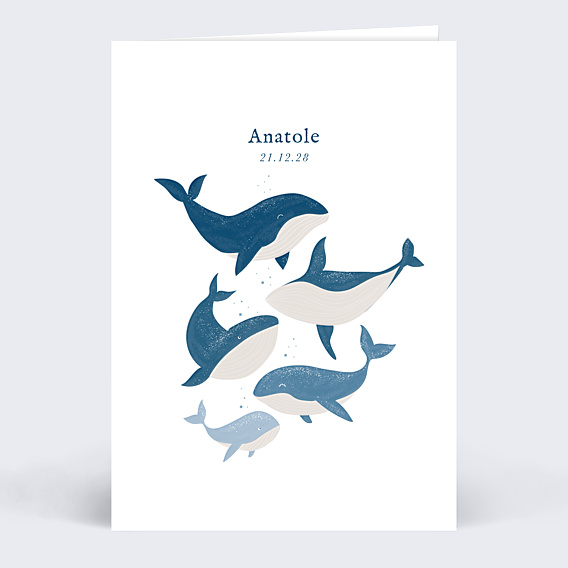 Faire-part Naissance Famille Baleine
