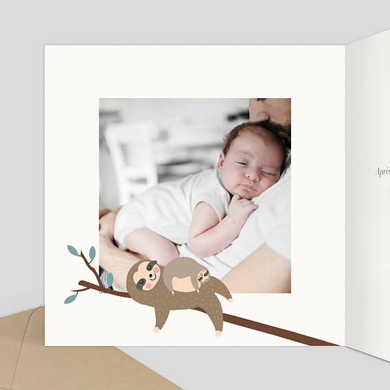 Faire part naissance Amazonie Intérieur Gauche