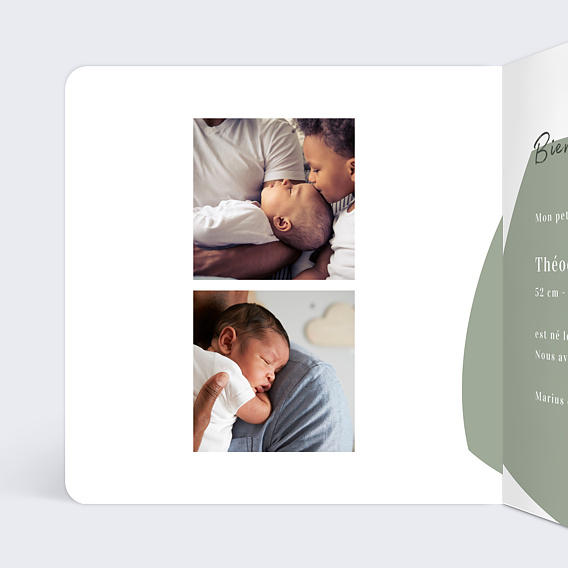 Faire part naissance Argile Intérieur Gauche