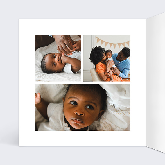 Faire part naissance Certificat Tableau Intérieur Gauche