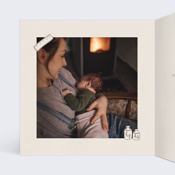 Faire part naissance Chocolat Intérieur Gauche