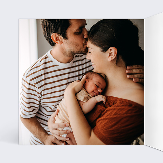 Faire part naissance Couronne de Fleurs II Intérieur Gauche