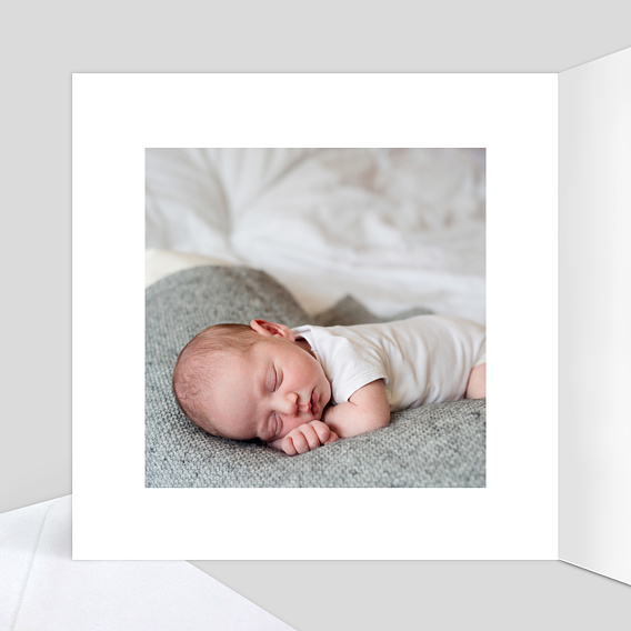 Faire part naissance Dorure Joli Coeur Intérieur Gauche