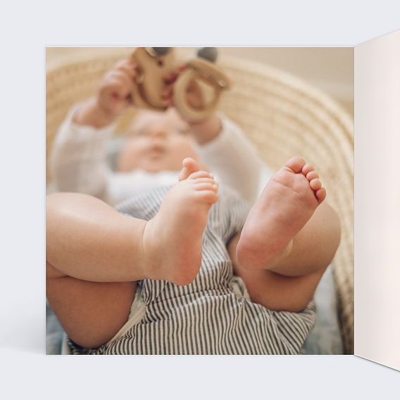 Faire part naissance Éléphant joueur Intérieur Gauche