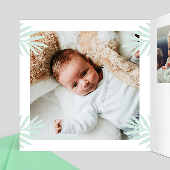 Faire part naissance Famille Animaux Intérieur Gauche