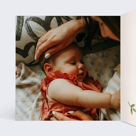 Faire part naissance Fleurs Aquarelles Intérieur Gauche