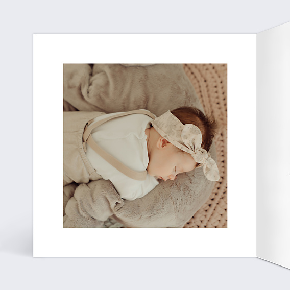 Faire part naissance Bouquet Tendre Intérieur Gauche