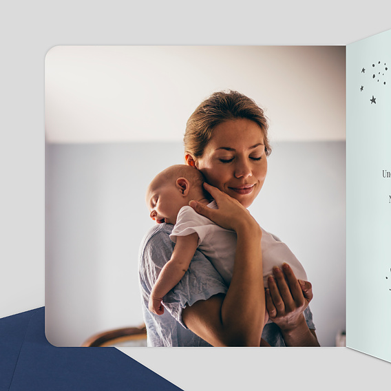 Faire part naissance Jolies Étoiles Intérieur Gauche