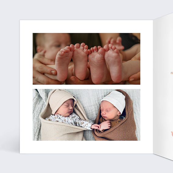 Faire part naissance Jumeaux forêt Intérieur Gauche