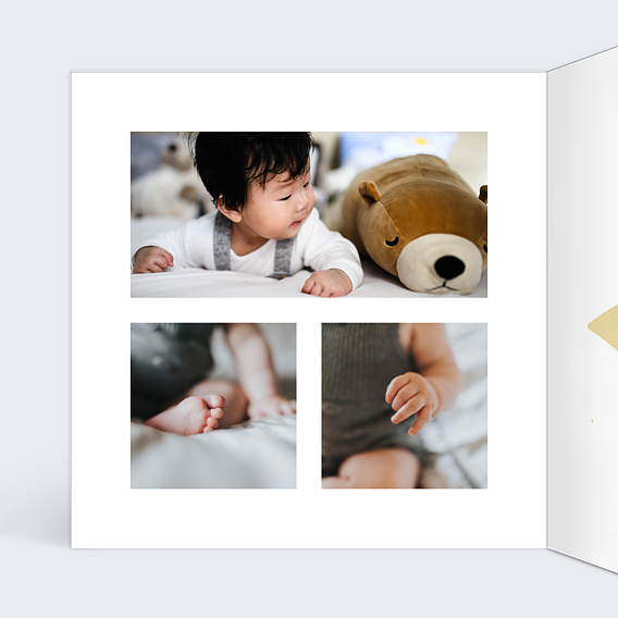 Faire part naissance Lettrine Constellation Intérieur Gauche