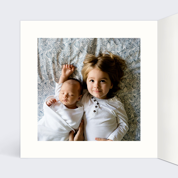 Faire part naissance Lettrine Nature Intérieur Gauche