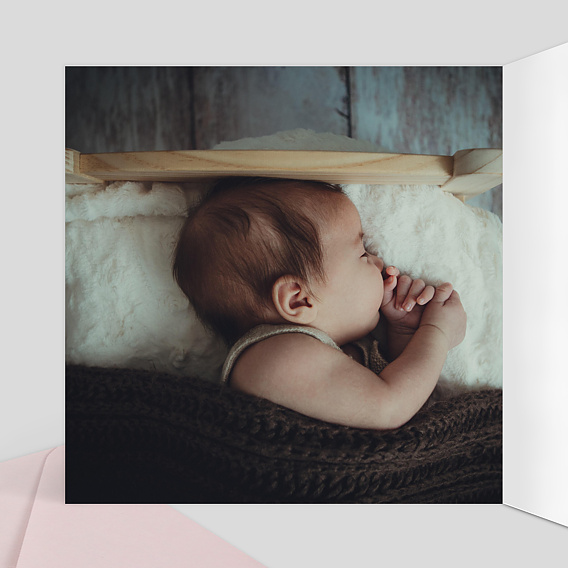 Faire part naissance Linge Douceur Intérieur Gauche