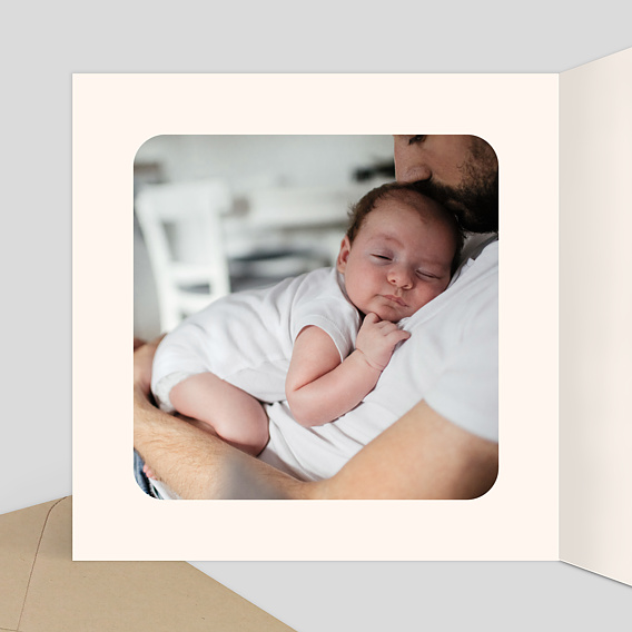 Faire part naissance Mésange Lettrine Intérieur Gauche