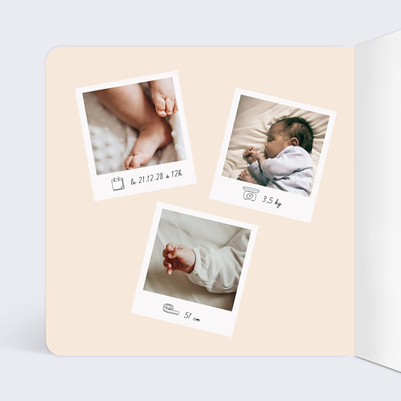 Faire part naissance Pattern Panda Intérieur Gauche