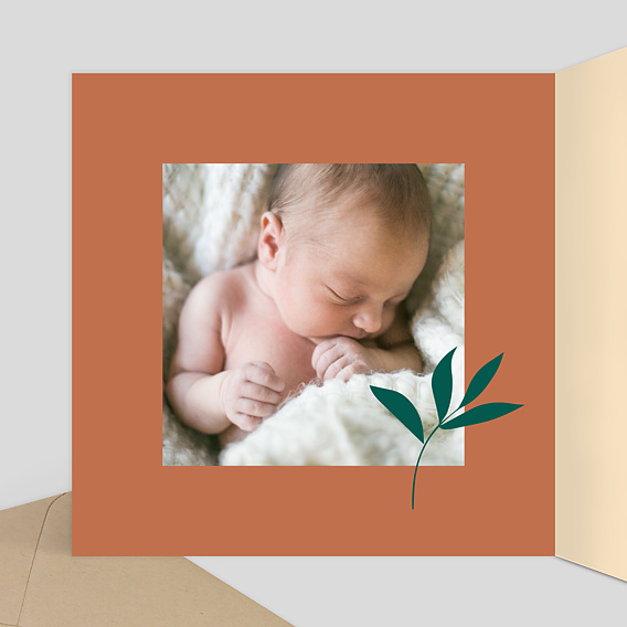 Faire part naissance Safran Intérieur Gauche