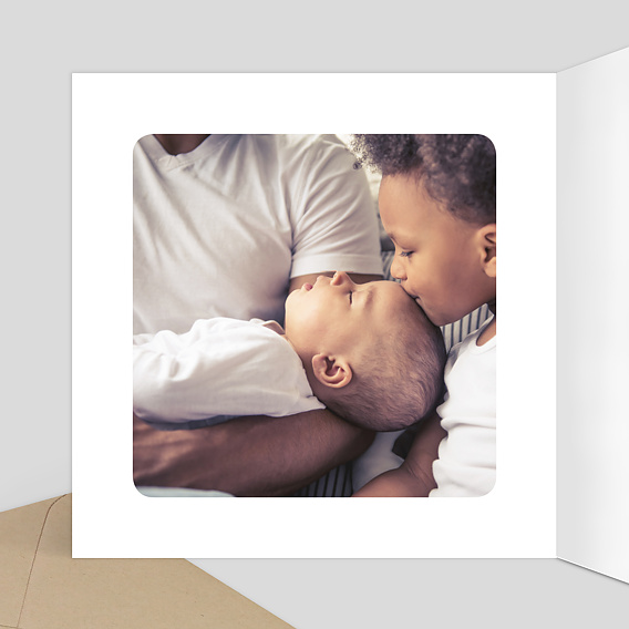 Faire part naissance Tampon Délicatesse Intérieur Gauche