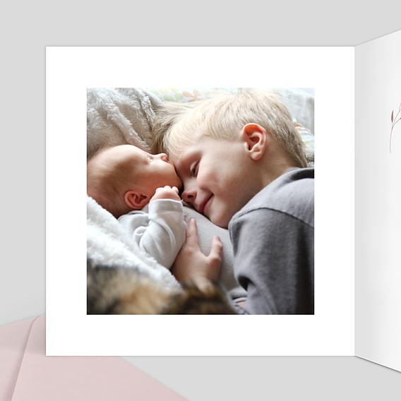 Faire part naissance Tampon Primavera Intérieur Gauche