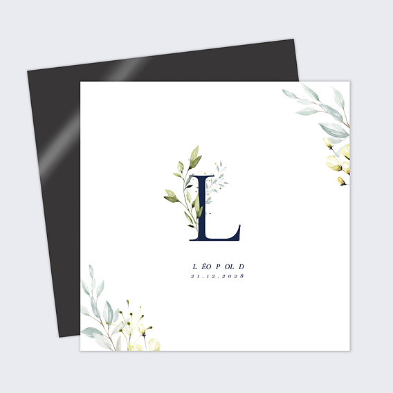 Faire part naissance Lettrine