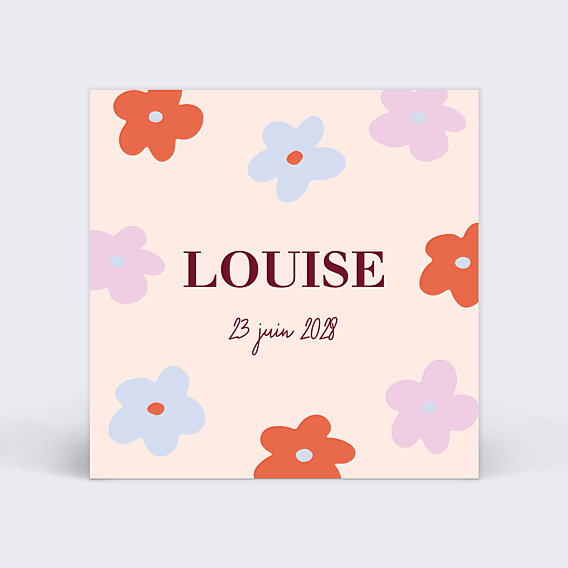 Faire-part Naissance Fleurs wavy