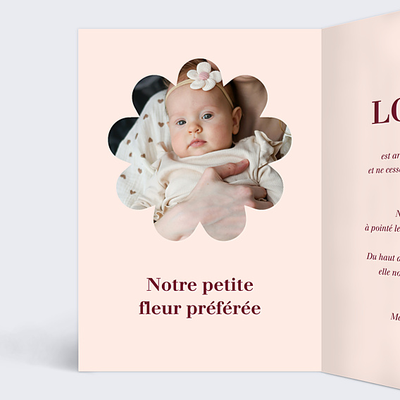 Faire-part Naissance Fleurs wavy photo