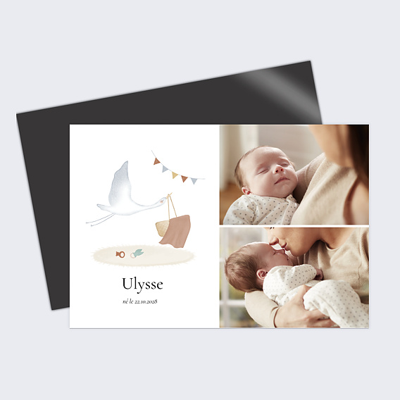 Faire part naissance Cigogne Chambre