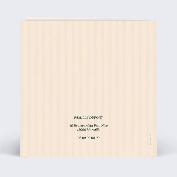 Faire part naissance Oursons inséparables Verso