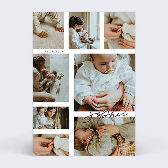 Faire-part Naissance Beau pêle mêle