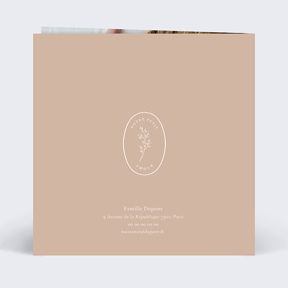 Faire part naissance Petite Brindille Verso